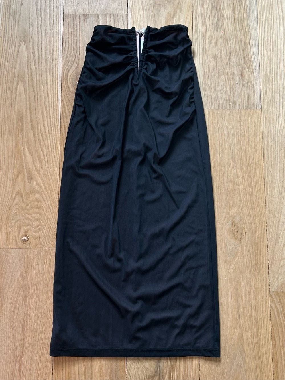 Alessandro Vigilante Ruched Mesh High Waisted Midi Skirt Black IT 40 Made Italy